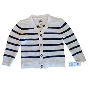 NWT OshKosh B'gosh Baby Boy 24M Blue And White Striped Button Up Cardigan